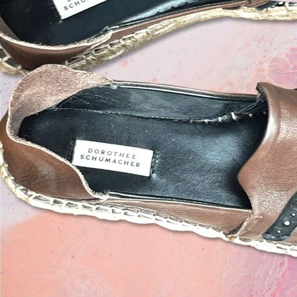 Dorothee Schumacher Summer Essence Studded Leather Fold Down Espadrille sz 37 - Picture 7 of 8